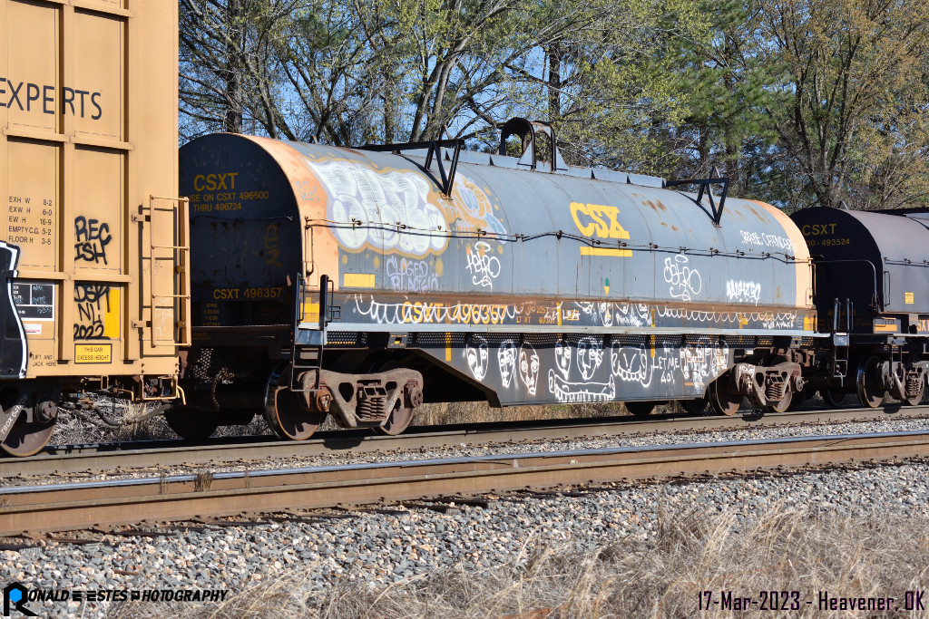 PRN2023030223_400 Chessie Seaboard Express Transportation CSXT 496357 Flat Car Steel Coil 51' 11" 